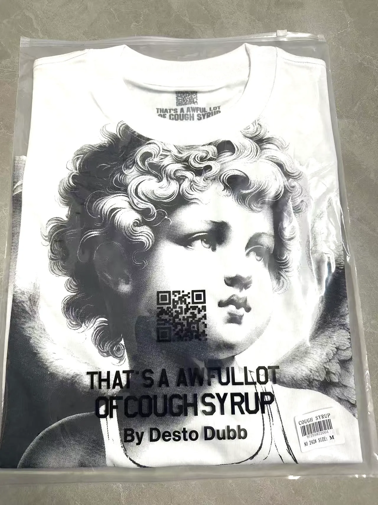 #White I THAT'S A AWFUL LOT OF COUGH SYRUP In Stock Real shot American simple trendy brand loose casual T-shirt Fabric (fabric): 32 counts Weight combed double yarn pure cotton Sizes (size): S-M L X L Color (colour): White, Black